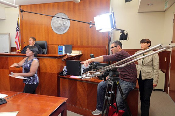 Video-Production-in-Court Video production in a courtroom.